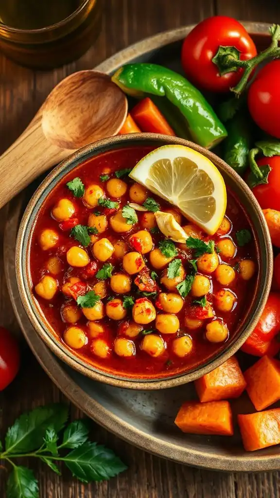 zesty chickpea harissa stew