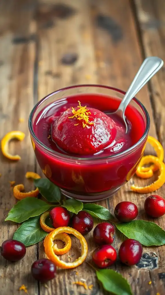 zesty cranberry orange sorbet