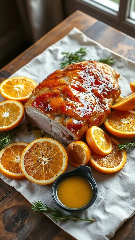 zesty orange mustard glazed pork