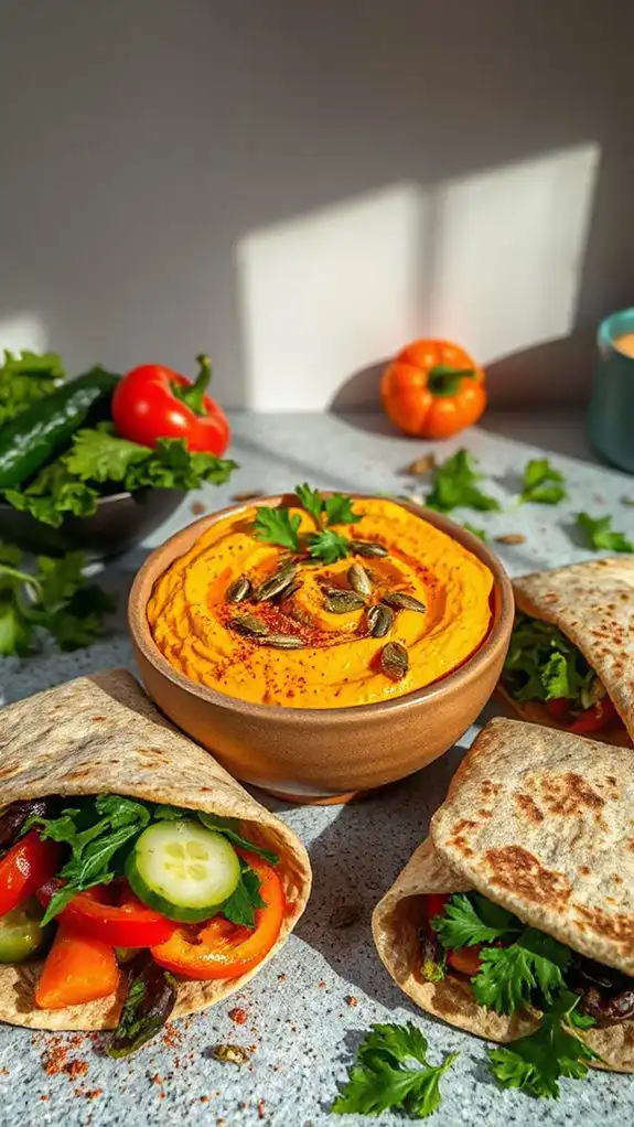 zesty pumpkin tahini hummus