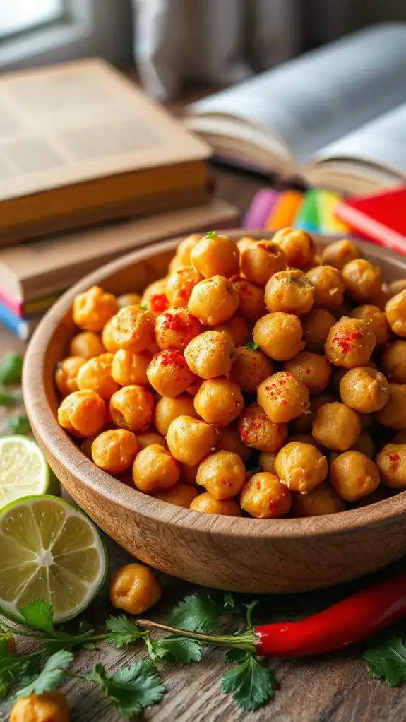 zesty roasted chili chickpeas