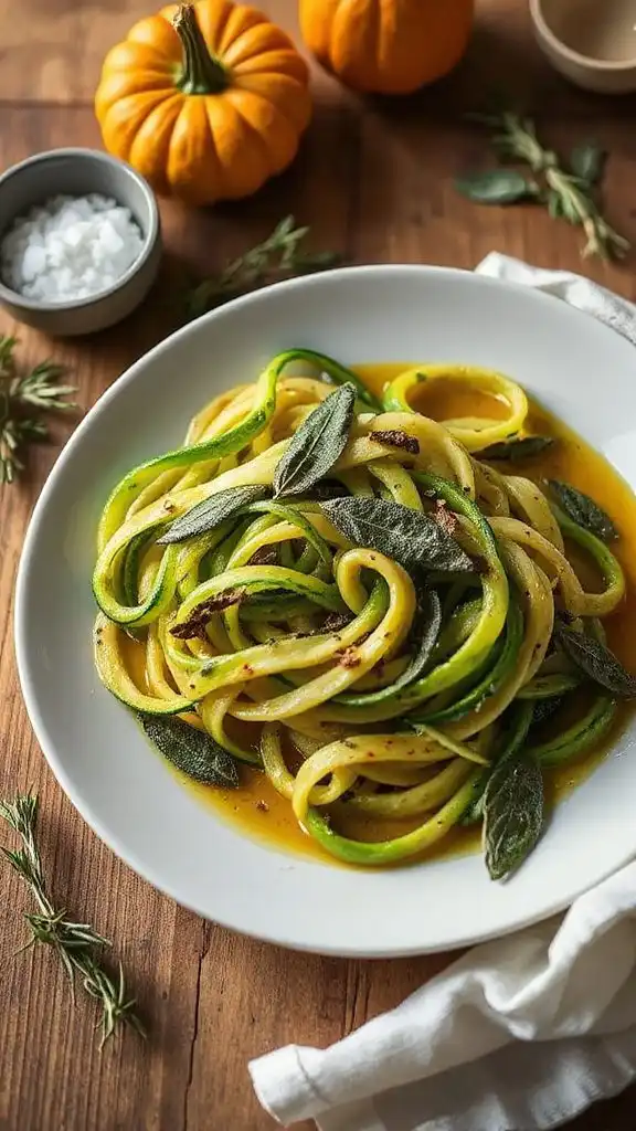 zucchini noodles in sage butter zucchini noodles in sage butter