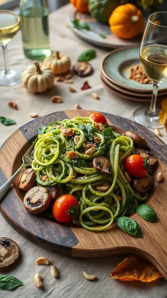 zucchini noodles with pesto