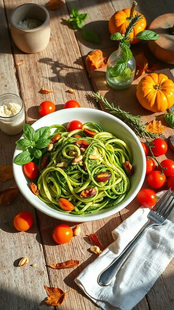 zucchini noodles with pesto
