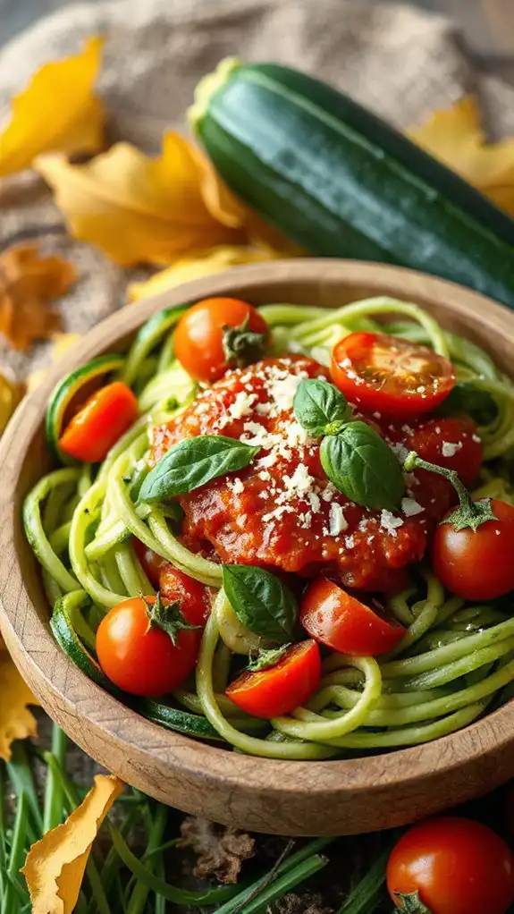 zucchini noodles with tomato sauce