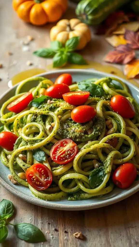 zucchini pasta with pesto