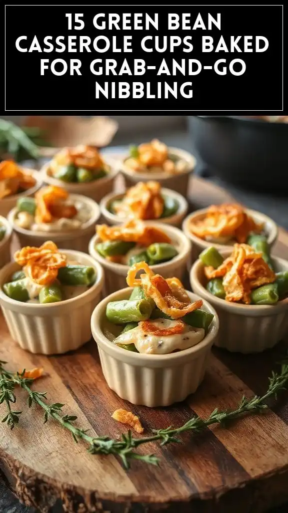 15 Green Bean Casserole Cups Baked for Grab-And-Go Nibbling