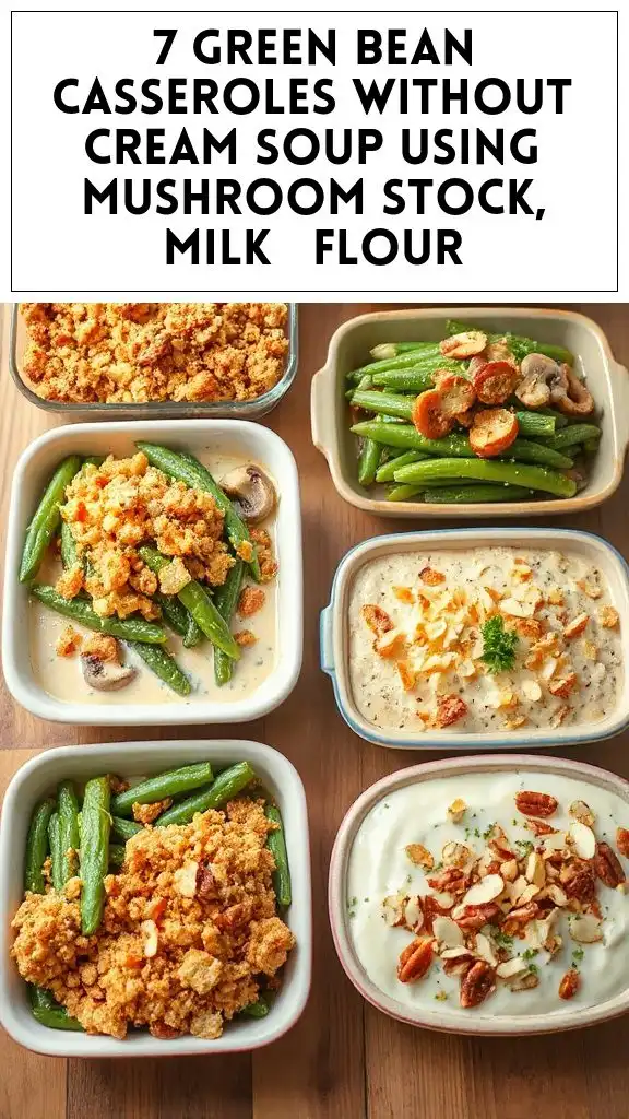 7 Green Bean Casseroles Without Cream Soup Using Mushroom Stock, Milk & Flour