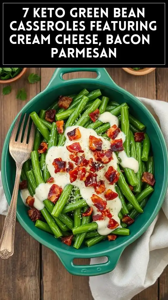 7 Keto Green Bean Casseroles Featuring Cream Cheese, Bacon & Parmesan
