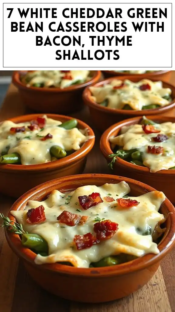 7 White Cheddar Green Bean Casseroles With Bacon, Thyme & Shallots