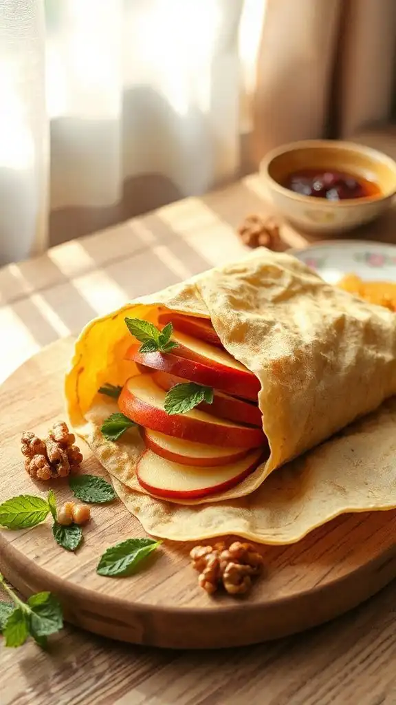 apple and cheese tortilla