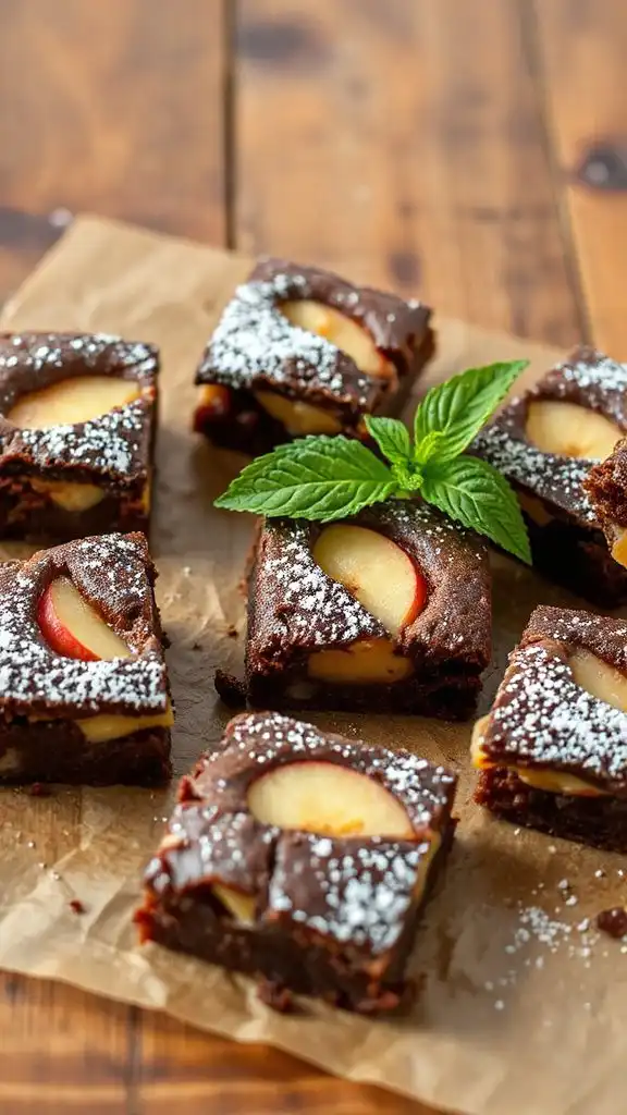 apple infused brownie dessert