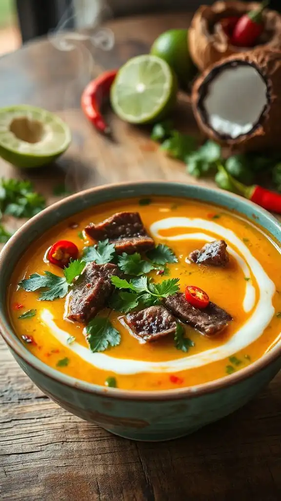 aromatic thai beef soup