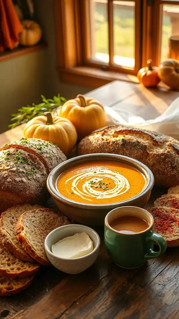 artisan bread and soup