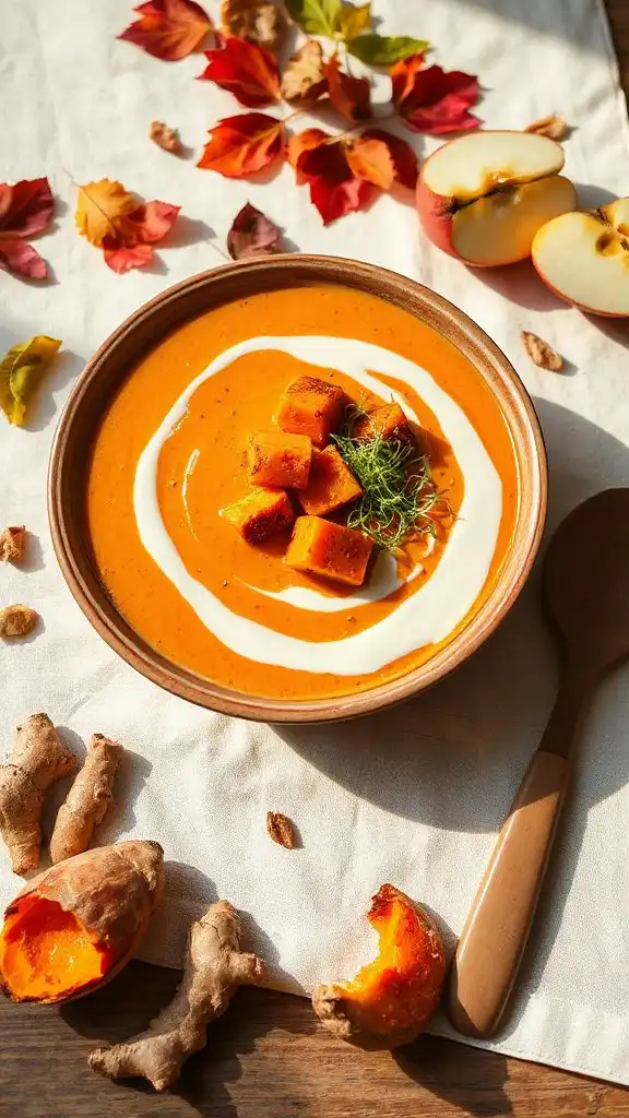 autumn apple sweet potato soup