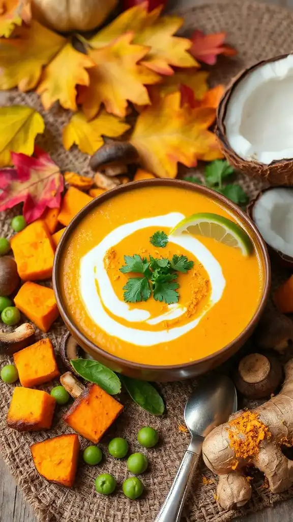 autumn coconut sweet potato soup