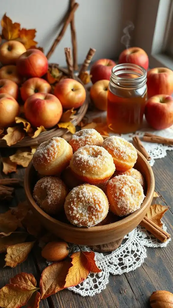 autumn flavored baked donut holes