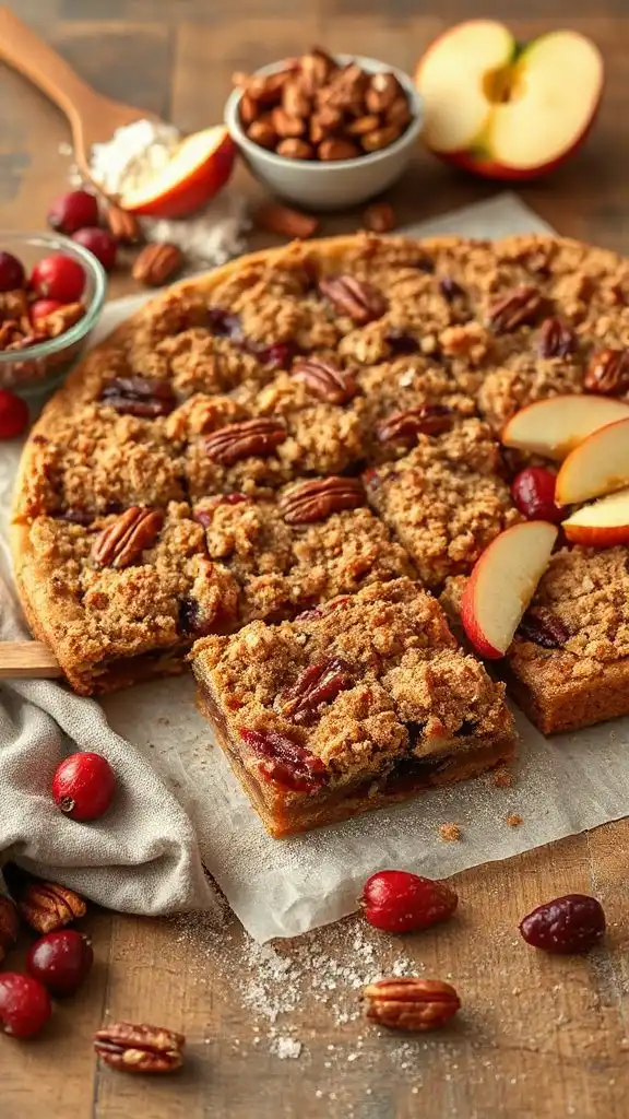 autumn flavored crumble dessert bars