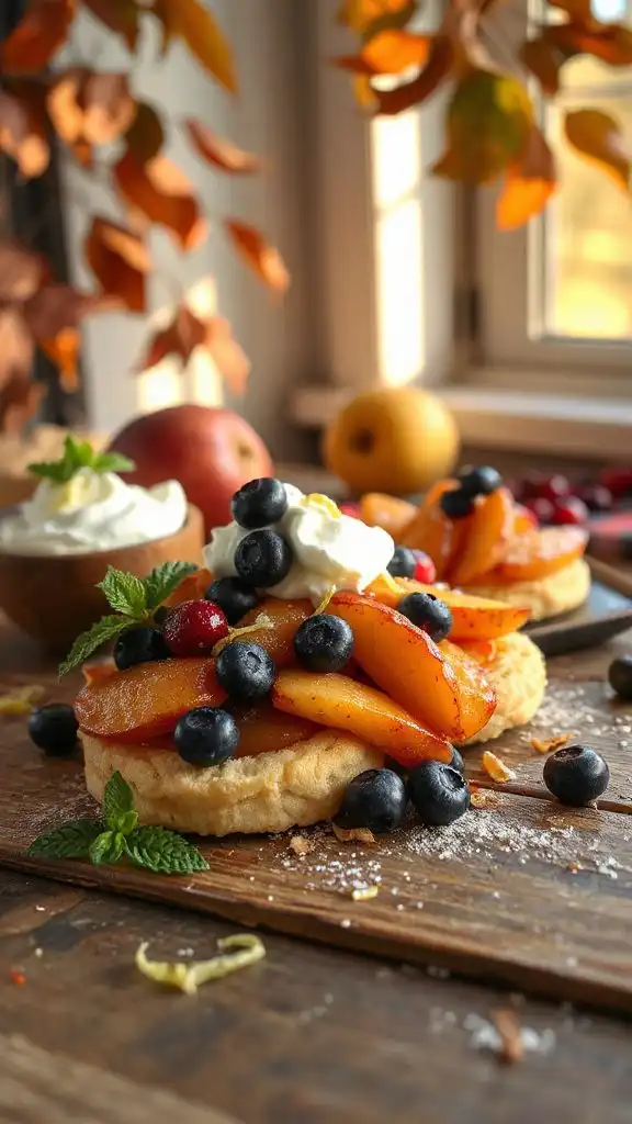 autumn fruit biscuit shortcakes