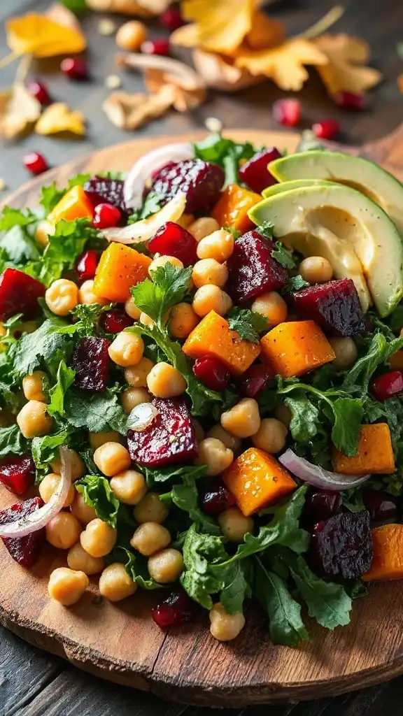 autumn harvest chickpea salad