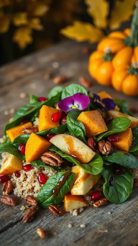 autumn harvest spinach salad autumn harvest spinach salad