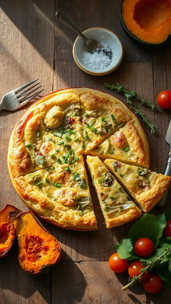 autumn inspired cheese frittata