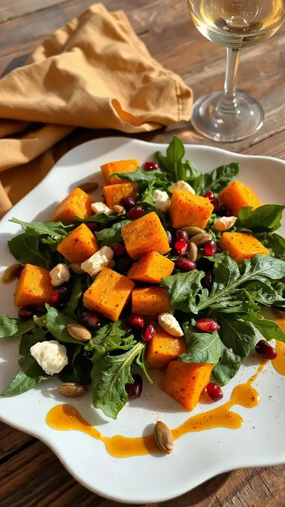 autumn inspired pumpkin arugula salad