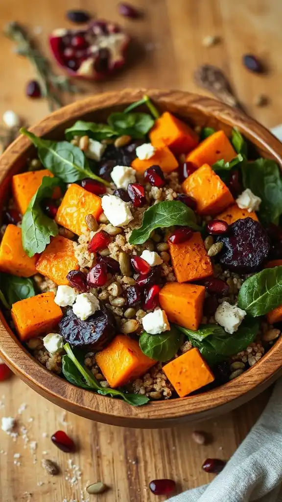 autumn inspired quinoa vegetable salad