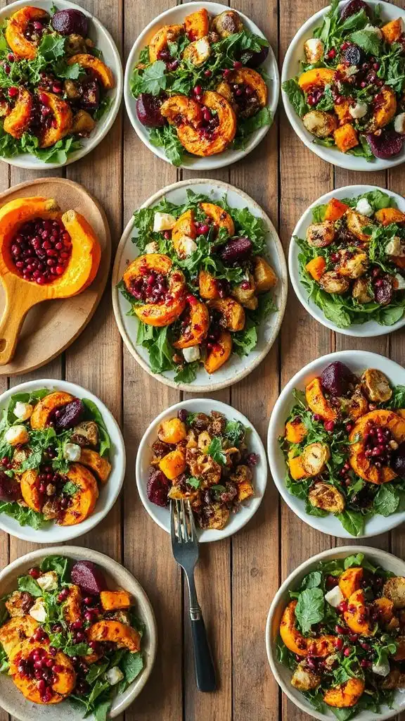 autumn inspired roasted vegetable salads