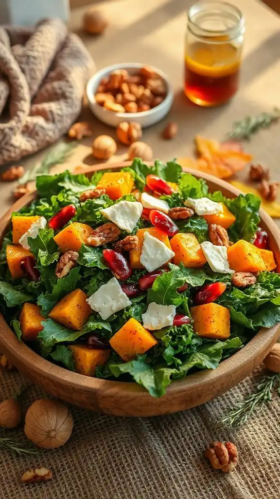 autumn kale squash salad