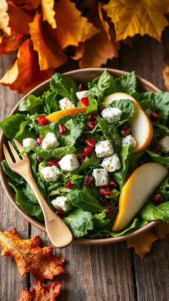 autumn mixed greens salad