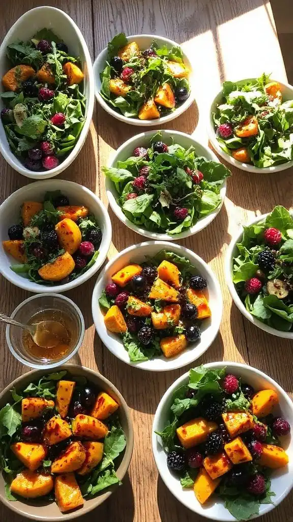 autumn salads with herbs