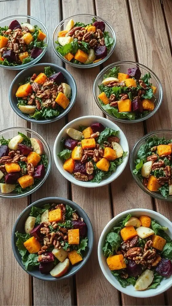 autumn salads with vinaigrette