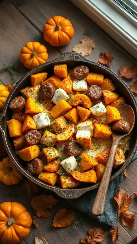 autumn sausage and pumpkin casserole