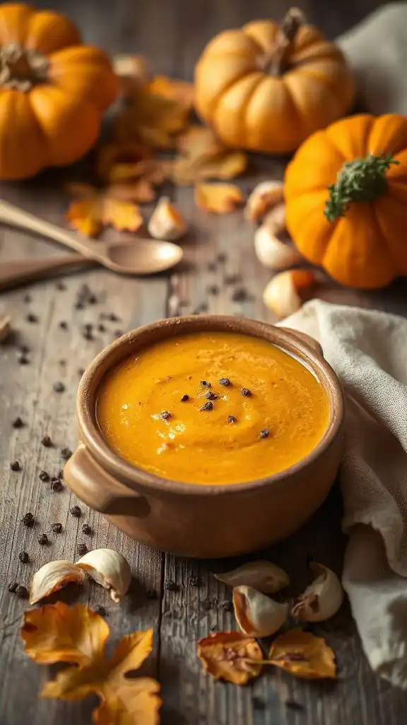 autumn soup with garlic