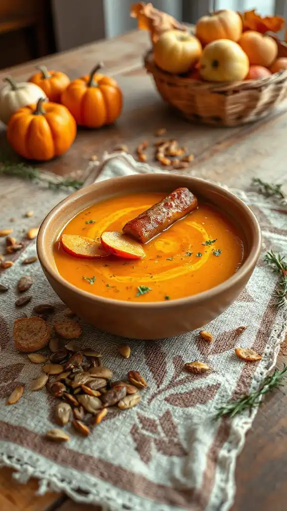 autumn soup with sausage