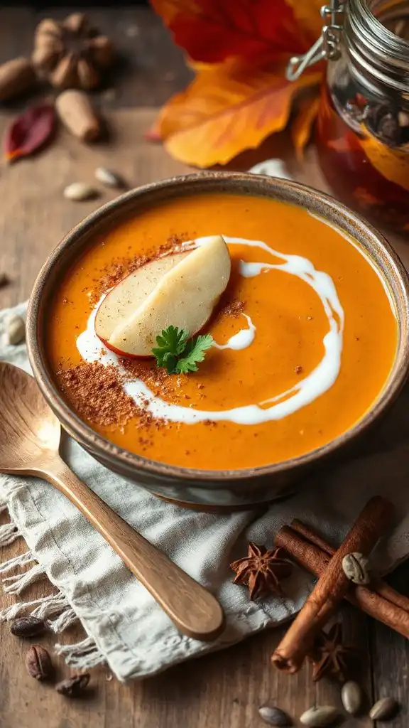 autumn spiced carrot apple soup