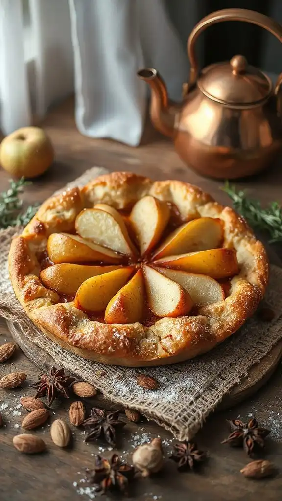autumn spiced pear tart