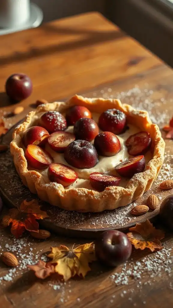 autumn spiced plum tart