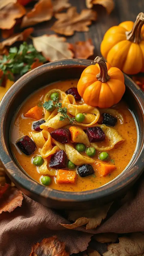 autumn vegetable noodle bowl