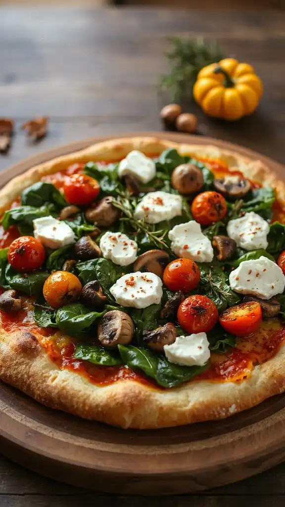 autumn vegetarian pizza delight