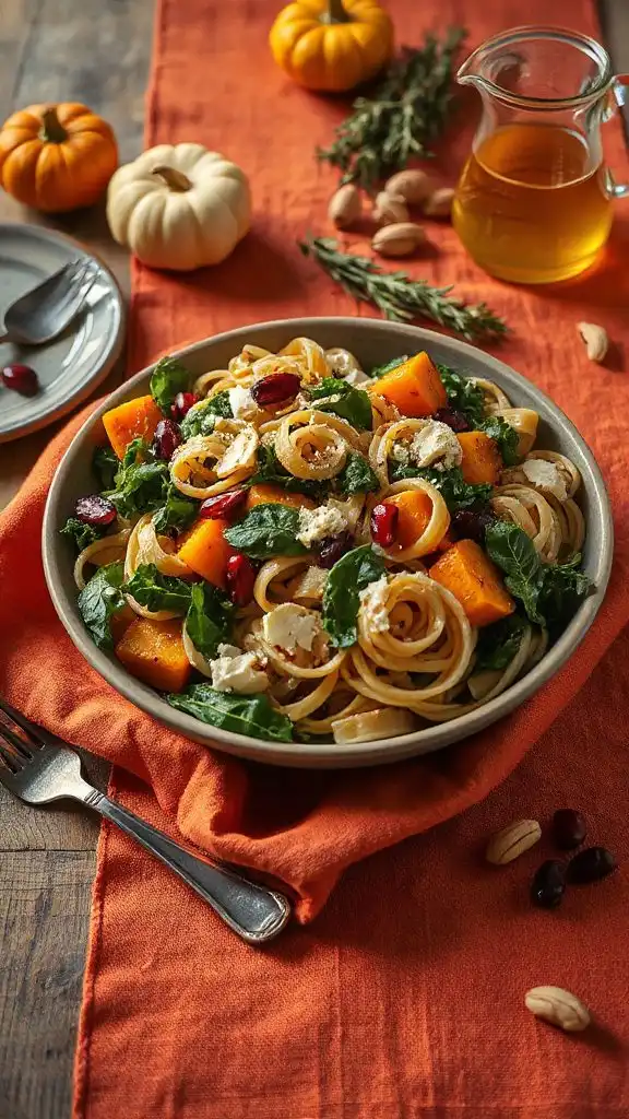 autumn veggie pasta salad