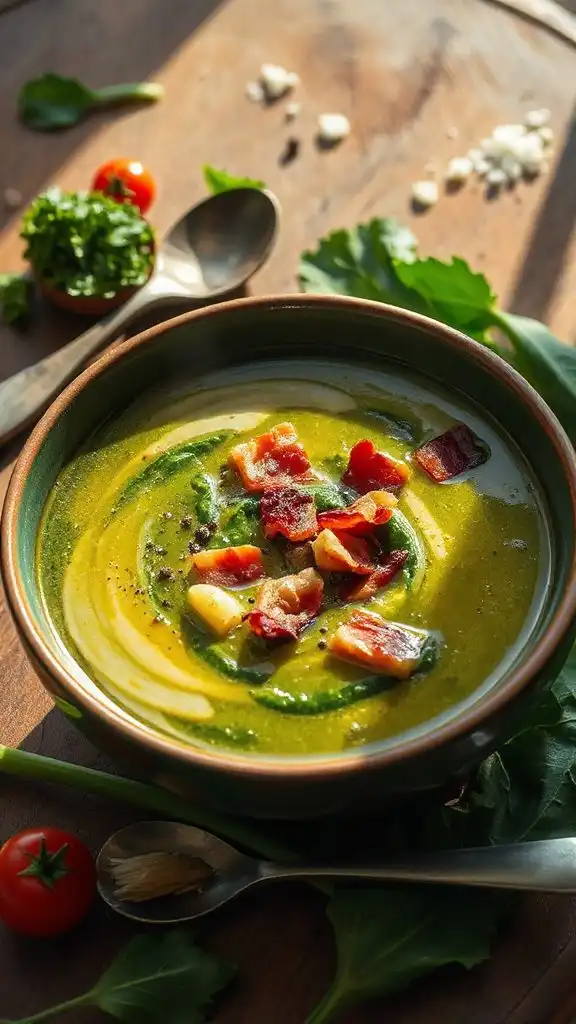 bacon and greens soup