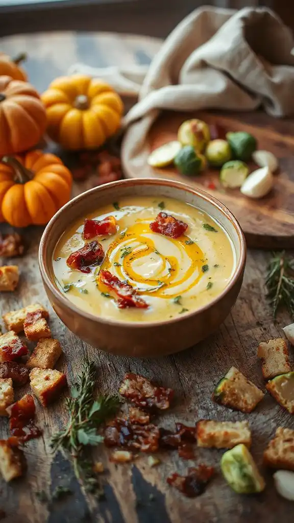 bacon brussels sprouts creamy soup