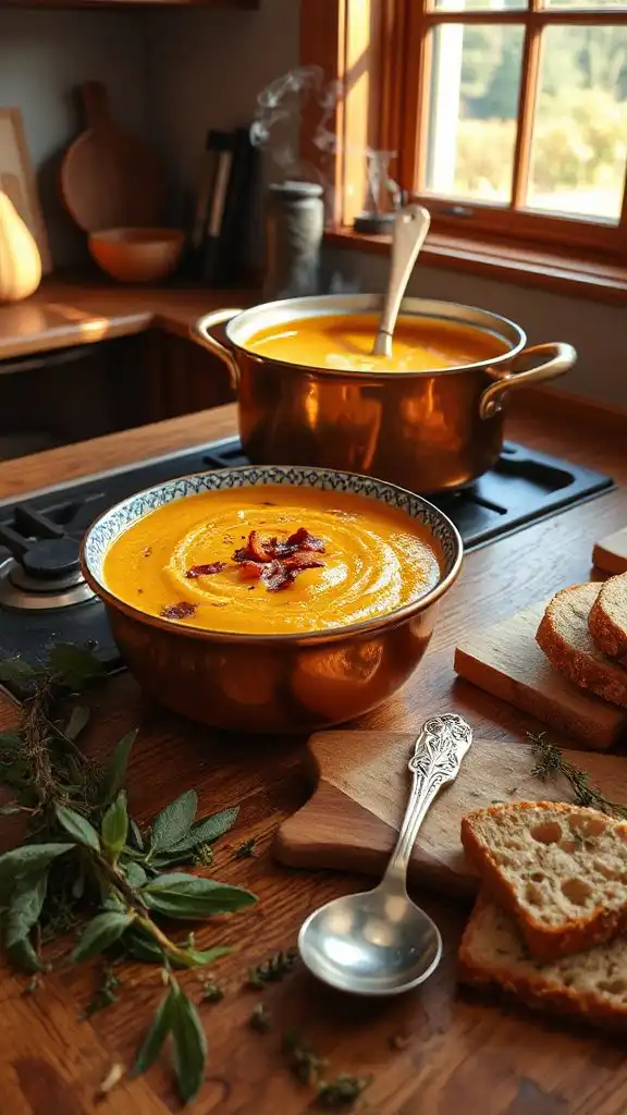 bacon infused pumpkin soup delight