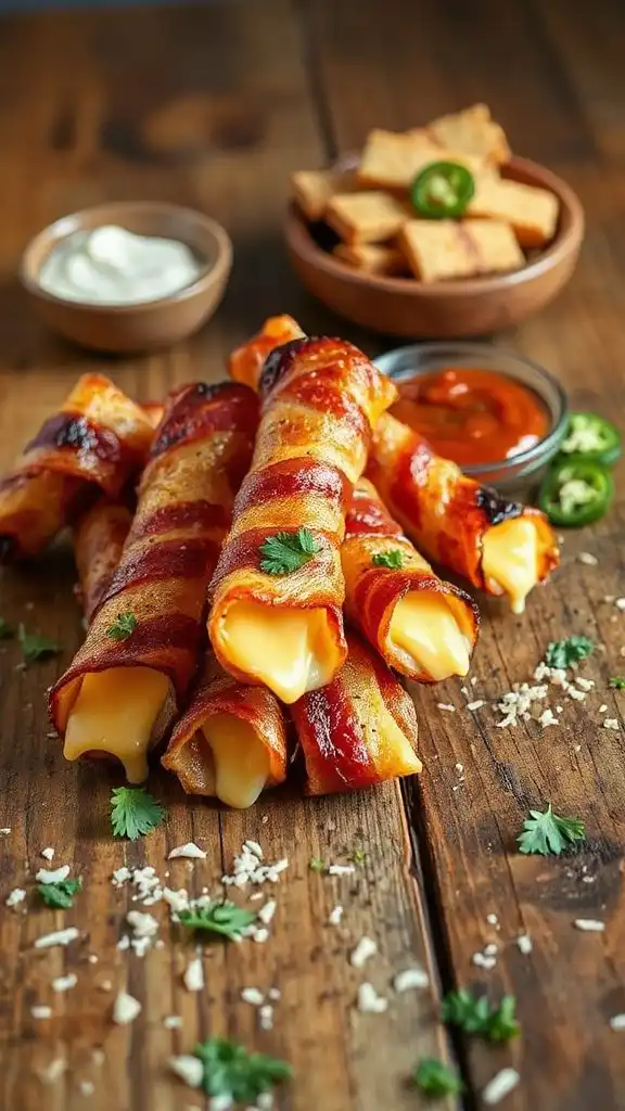 bacon wrapped cheesy goodness