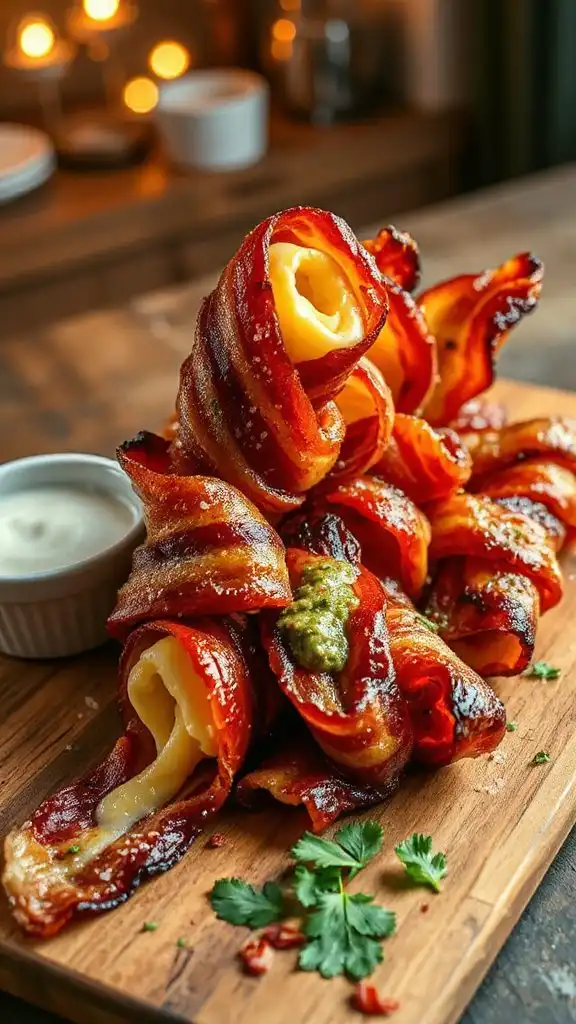 bacon wrapped cheesy goodness