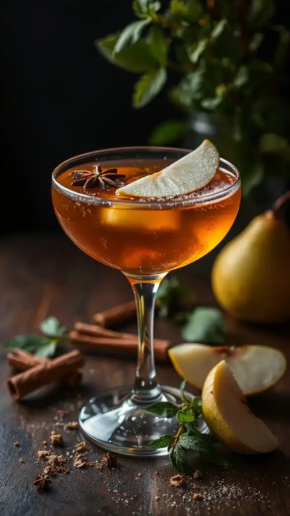 balanced spiced pear cocktail
