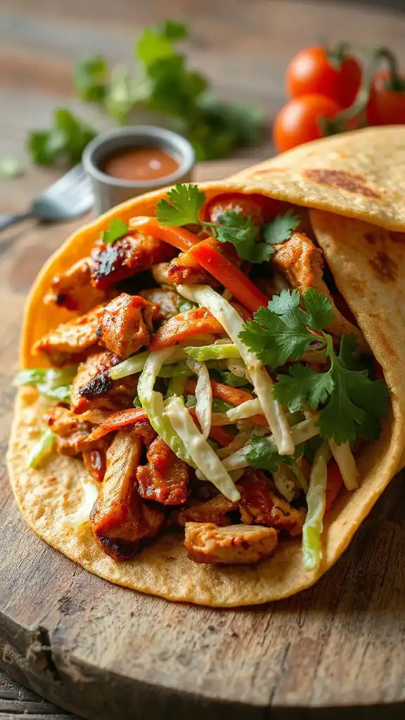 bbq chicken coleslaw wrap