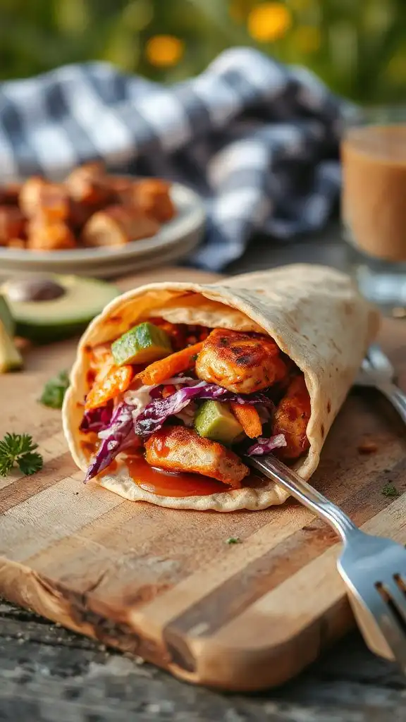 bbq chicken coleslaw wrap